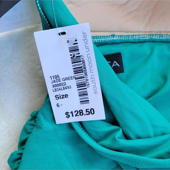 La Blanca Island Goddess Halter Tankini Top Jade Green Size  6 C D Cup - Picture 6 of 6